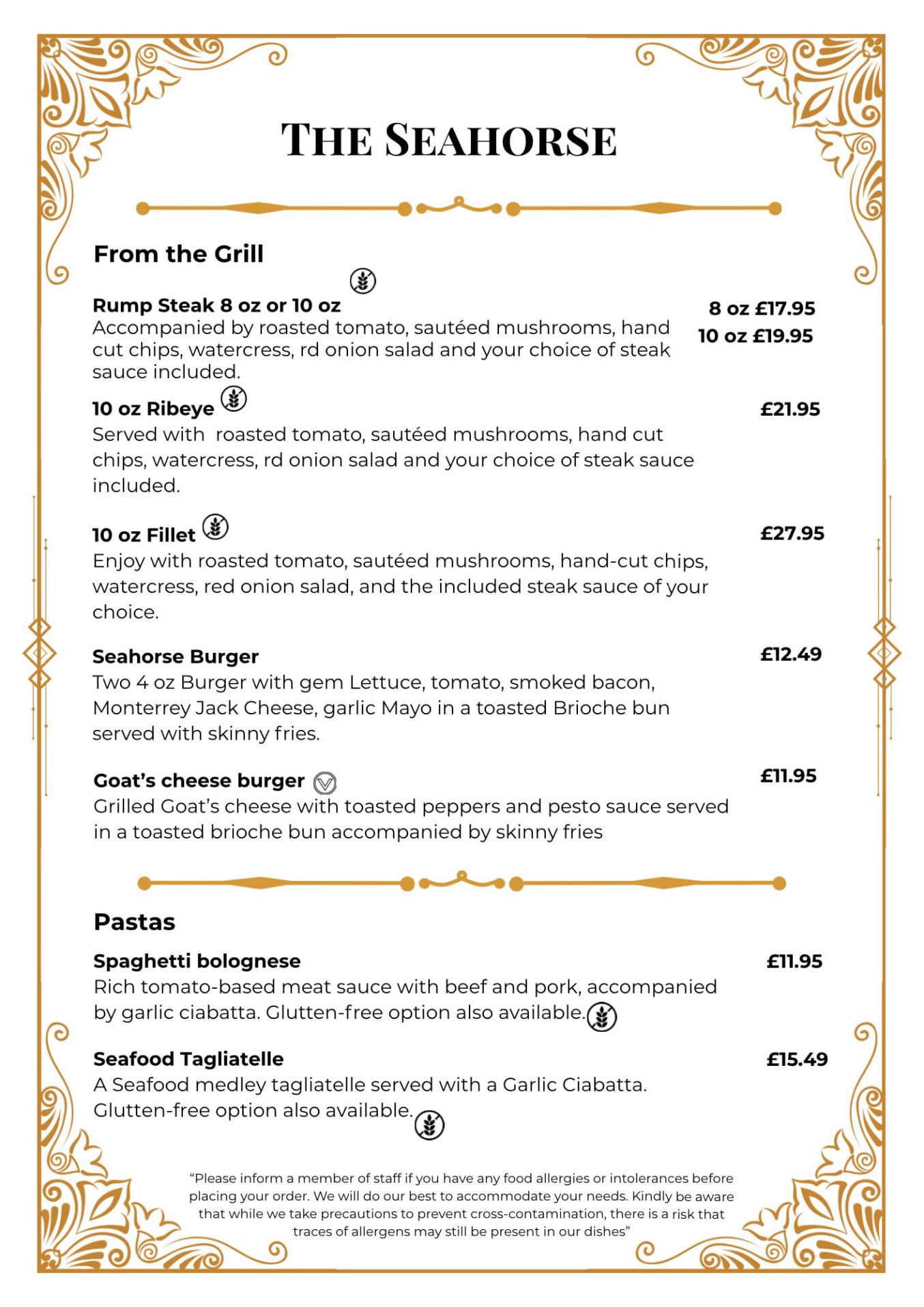 THE SEAHORSE Grill & Pastas