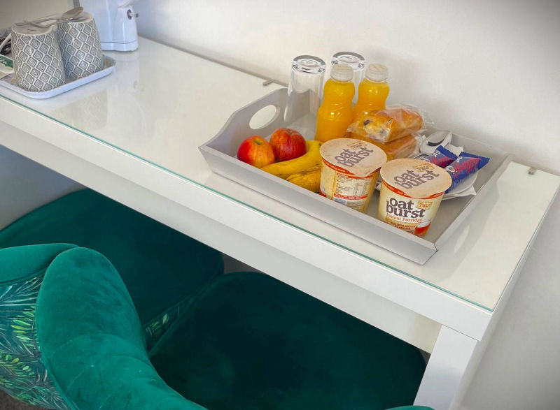 FREE Breakfast tray provided to eat in your room or take on the go if you prefer