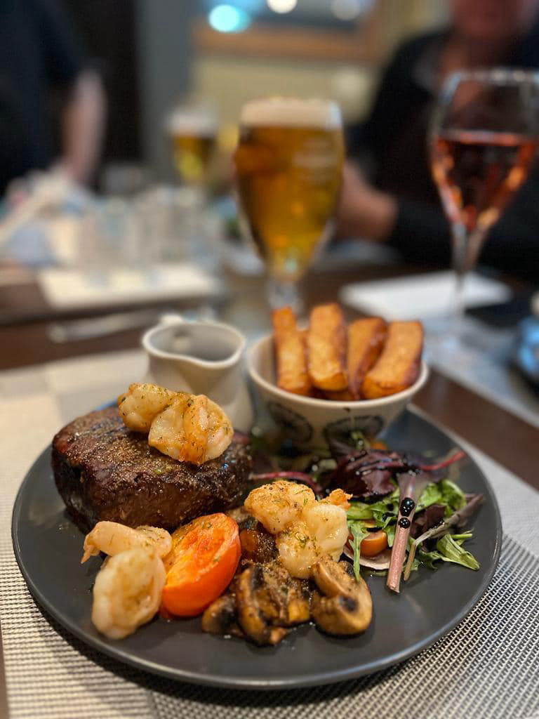 Steakhouse specialties at THE SEAHORSE restaurant