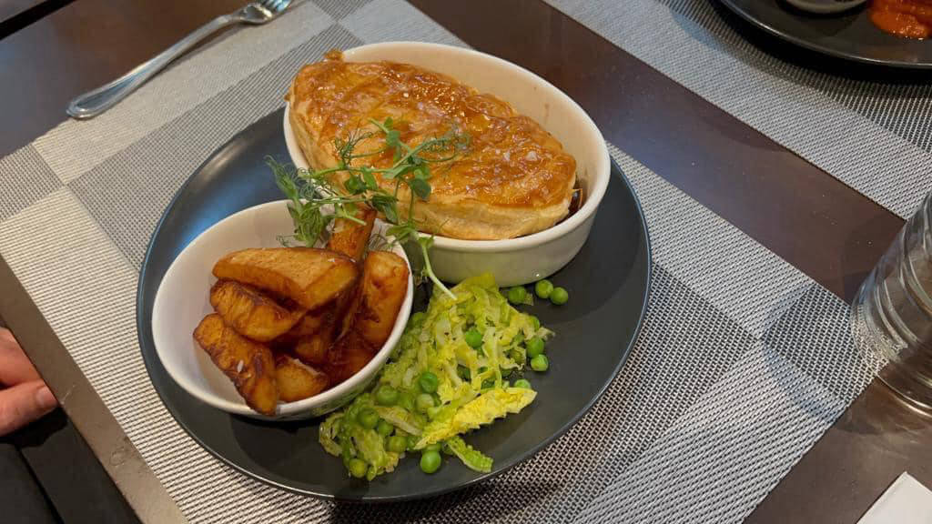 Classic Beef & Ale pie at THE SEAHORSE restaurant